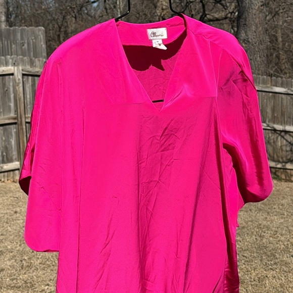 Nos Akemi Silky Hot Pink Caftan Moo Moo M USA made